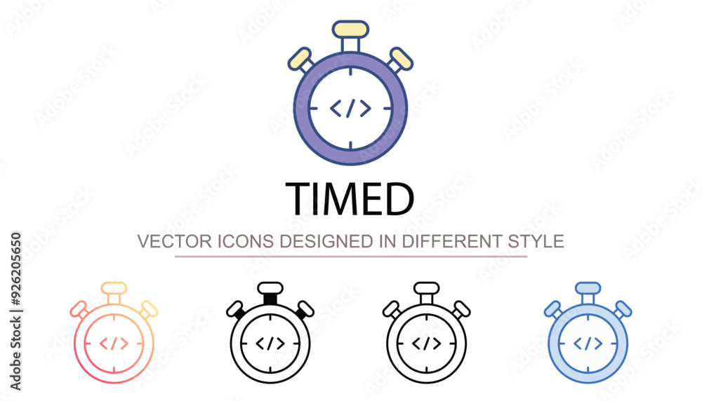 Timed icon design with white background stock illustration Timed icon design with white background stock illustration