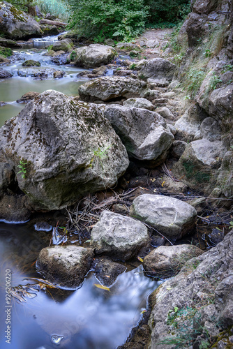 rocks on the river bank of Tureni gorge photo