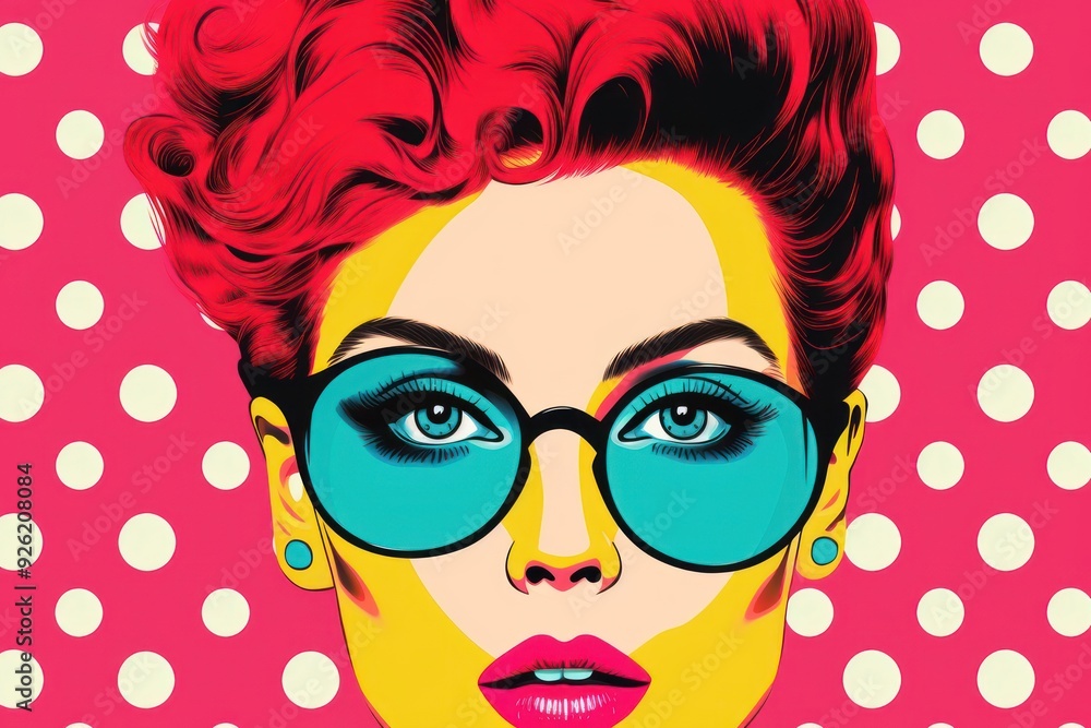 Polka Dot art portrait glasses.