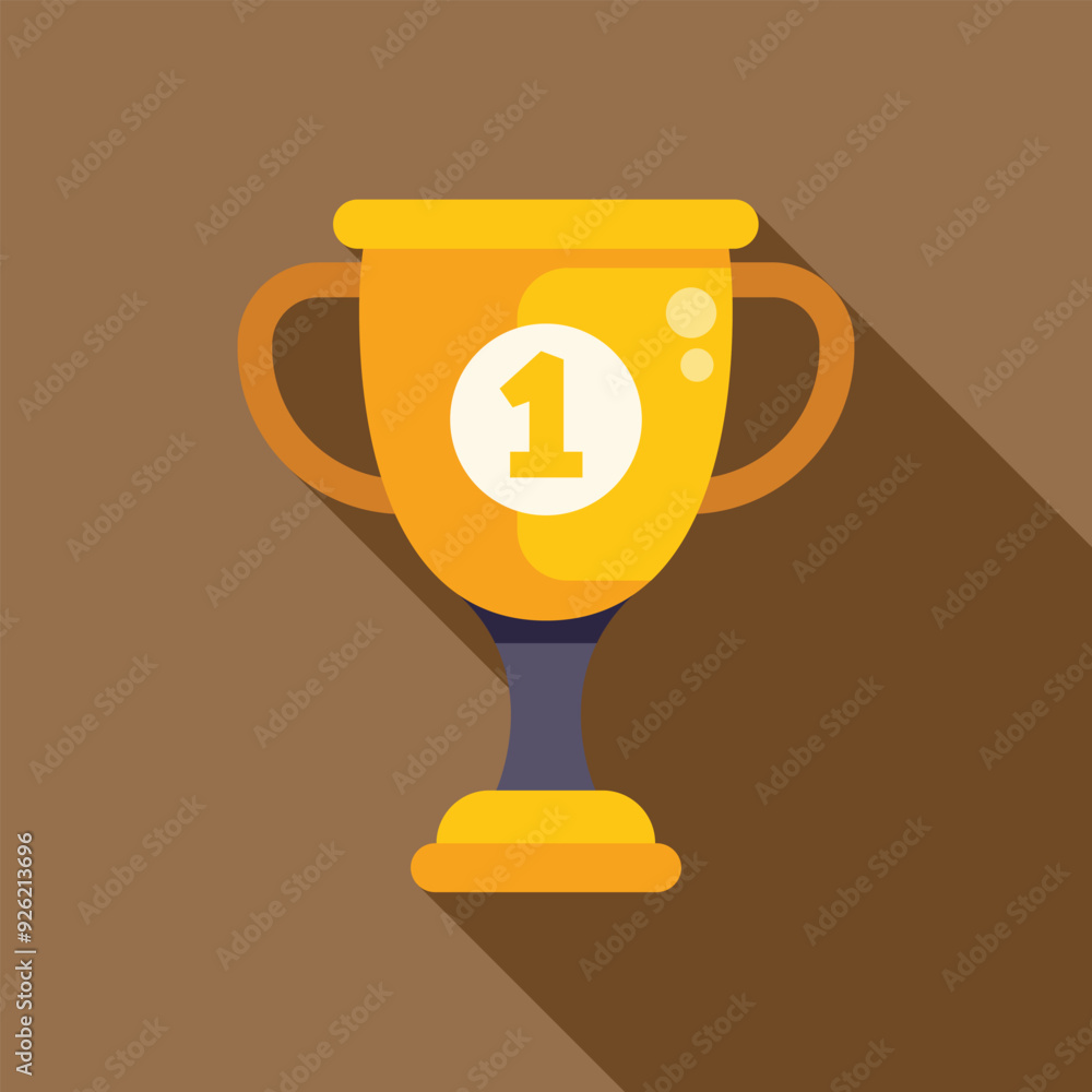 Golden trophy representing winning first place in a competition