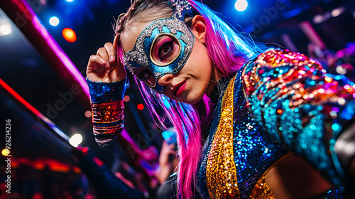 Luchadora Stock Photos: Capturing the Essence of Lucha Libre with Confident Poses in a Vibrant Ring