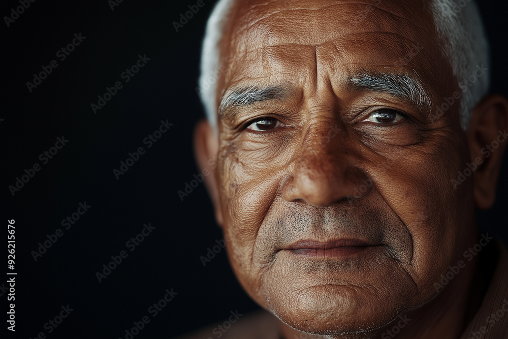 Thoughtful Elderly Man with Deep Expression in Close-Up Portrait Thoughtful Elderly Man with Deep Expression in Close-Up Portrait