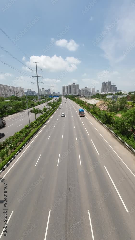 Above View of Highway With Vehicles Moving At Day Time Vertical Time Lapse Video Above View of Highway With Vehicles Moving At Day Time Vertical Time Lapse Video