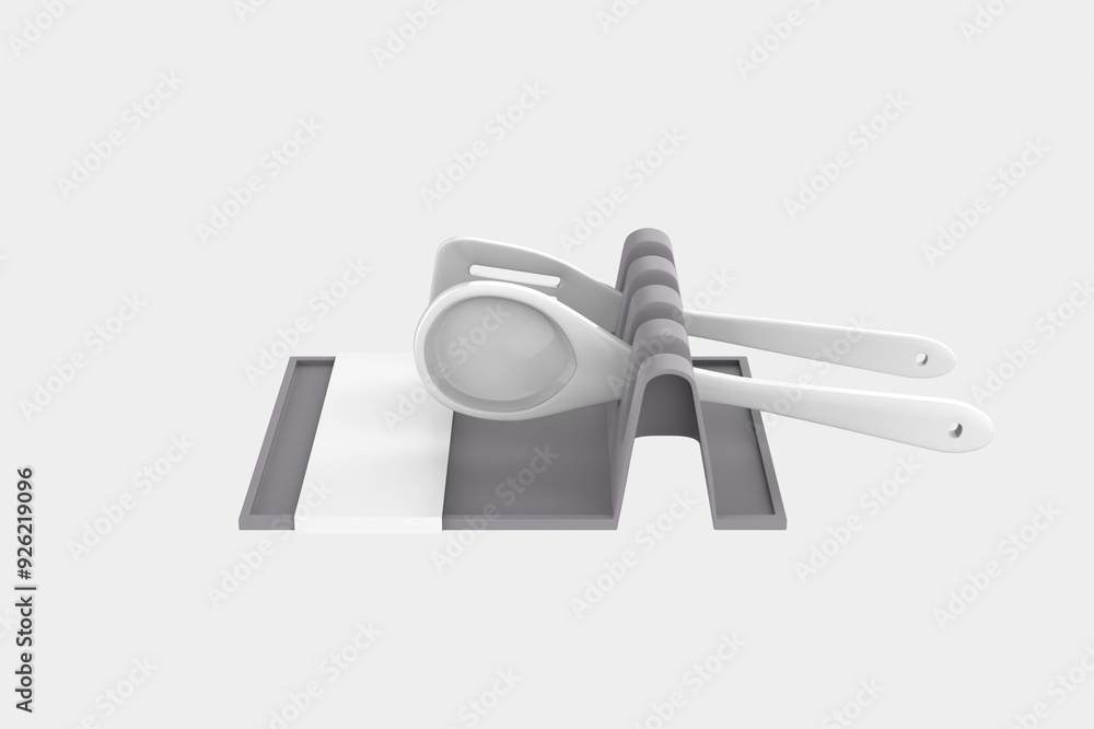 Kitchen Silicone Utensil Rest Isolated On White Background. 3d illustration Kitchen Silicone Utensil Rest Isolated On White Background. 3d illustration