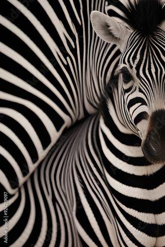 creative image of a zebra with black and white textures