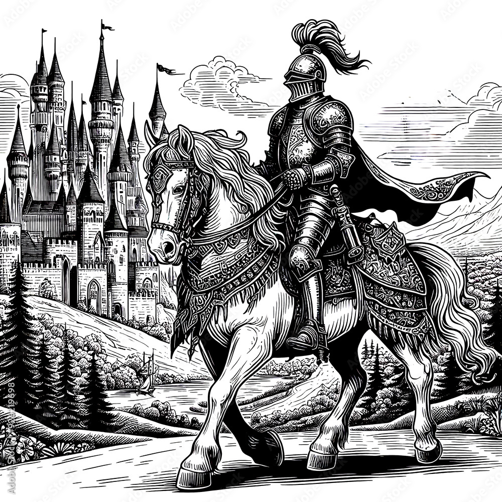 Obraz premium knight on horseback 