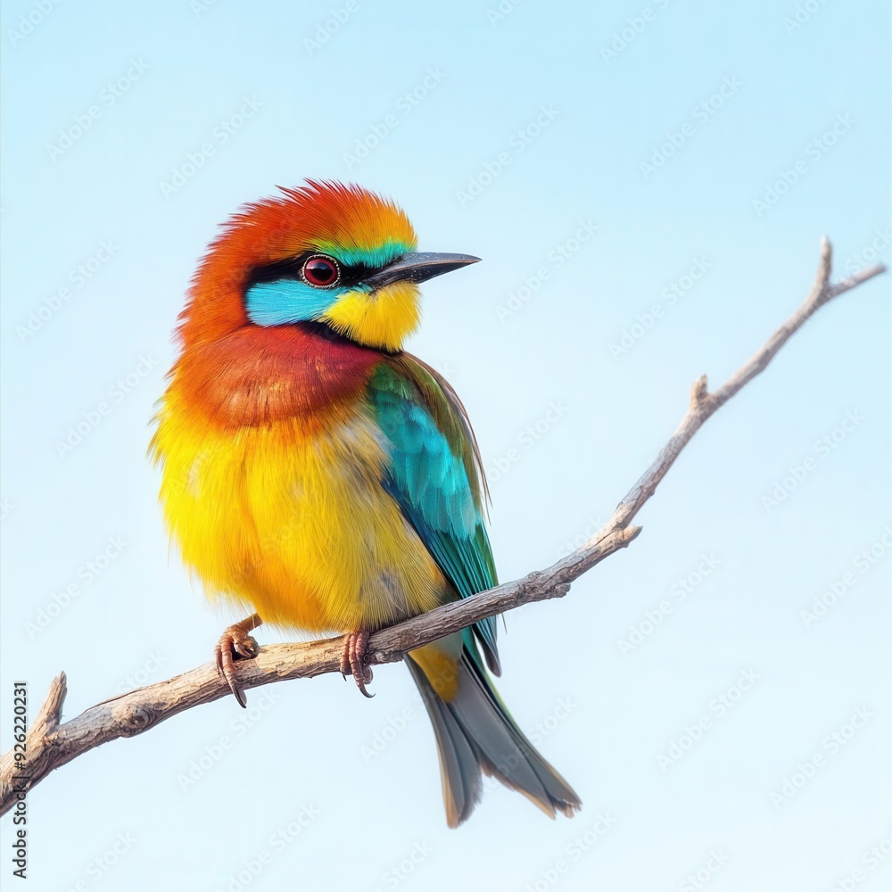 Obraz premium Colorful small bird perched on a tree branch