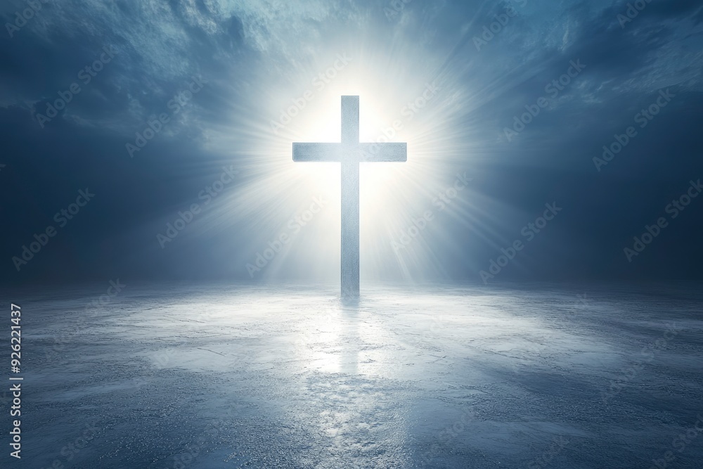 very bright image of a cross on a white outdoor studio background with beautiful lighting , ai very bright image of a cross on a white outdoor studio background with beautiful lighting , ai