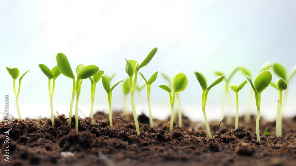 Soft-focus image of seeds beginning to sprout, Soft-focus image of seeds beginning to sprout,