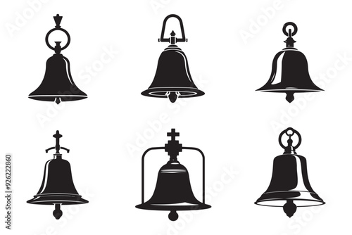 Black Bell Silhouette  vector