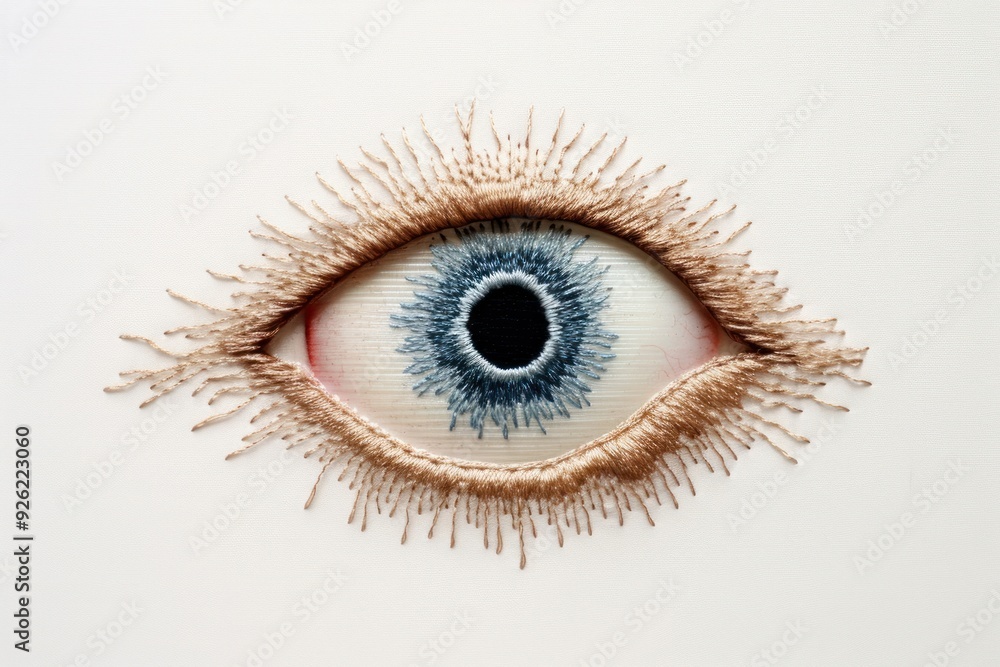 Simplify eye in it in embroidery style illustrated portrait eyeball. Simplify eye in it in embroidery style illustrated portrait eyeball.