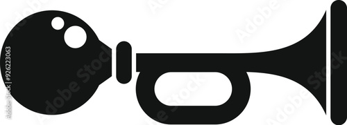 Black simple icon of retro horn making loud announcement