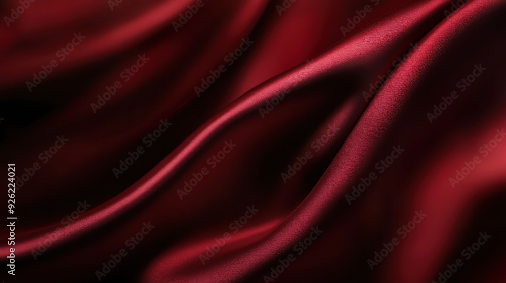 Fototapeta premium A close-up of smooth, flowing red fabric creating an elegant, luxurious appearance.