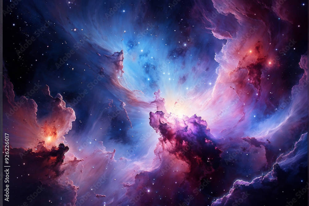 Celestial Nebula and Starry Galaxy Background Celestial Nebula and Starry Galaxy Background