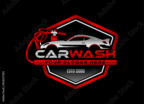 car wash auto detailing vector logo automotive logo design template isolated on black background
