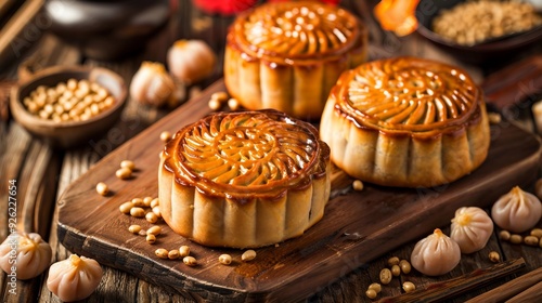 Delightful Moon Cake - Traditional Sweet Pastry for Moon Festival Celebration