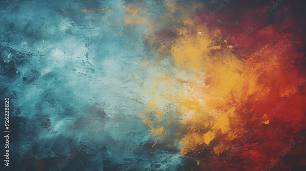 Abstract blue, yellow, and red textured background. Abstract blue, yellow, and red textured background.