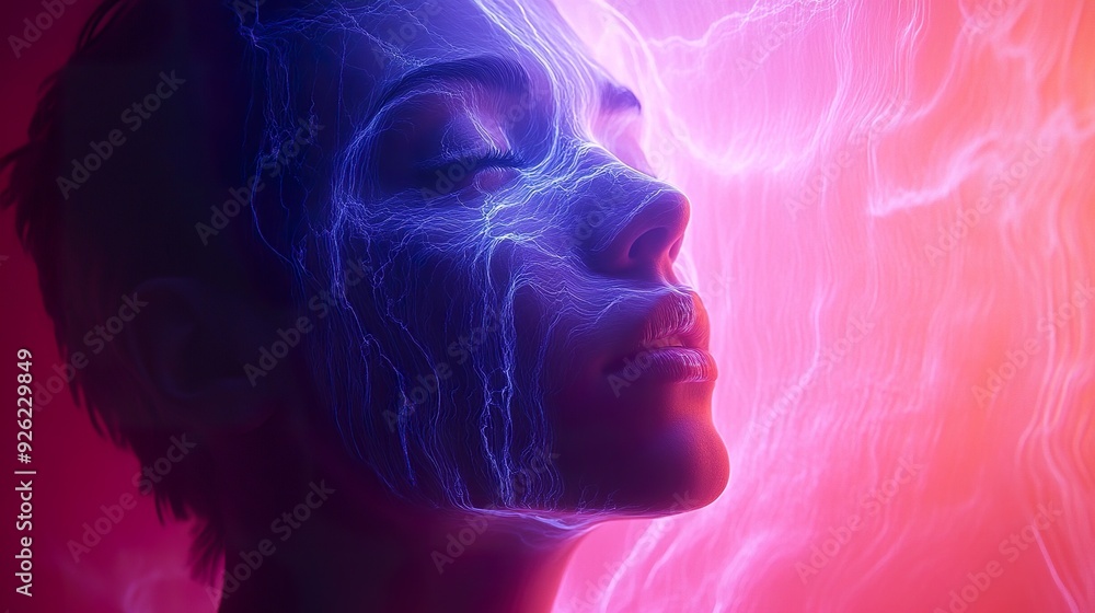 Composition featuring UV light in an abstract setup Composition featuring UV light in an abstract setup