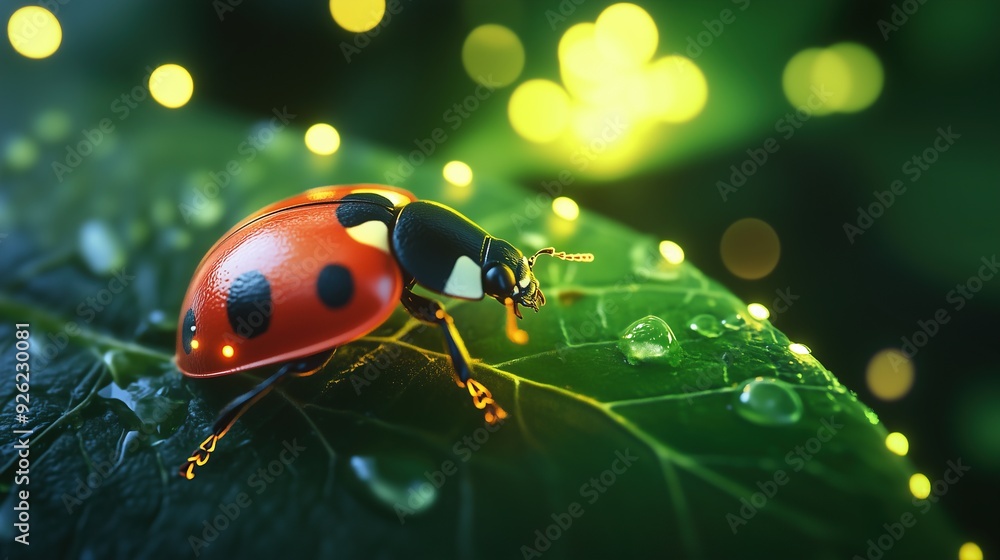 Cute glowing little Ladybug. Cute glowing little Ladybug.