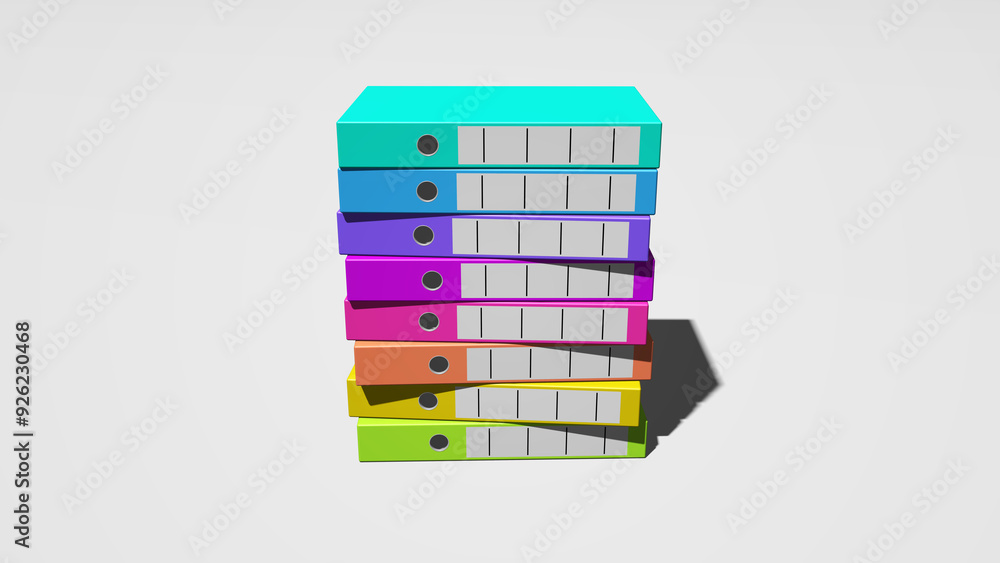 Obraz premium ein Stapel bunter Aktenordner