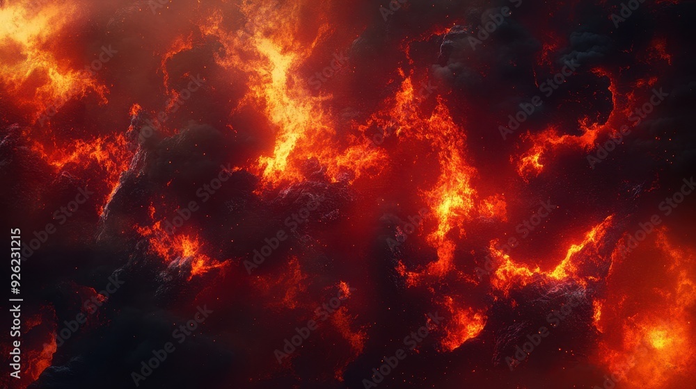 A dramatic depiction of fiery flames and smoke, evoking a sense of intense heat and chaos. A dramatic depiction of fiery flames and smoke, evoking a sense of intense heat and chaos.