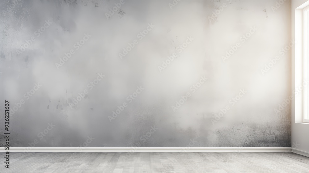 Empty room with white walls and grey floor. Empty room with white walls and grey floor.