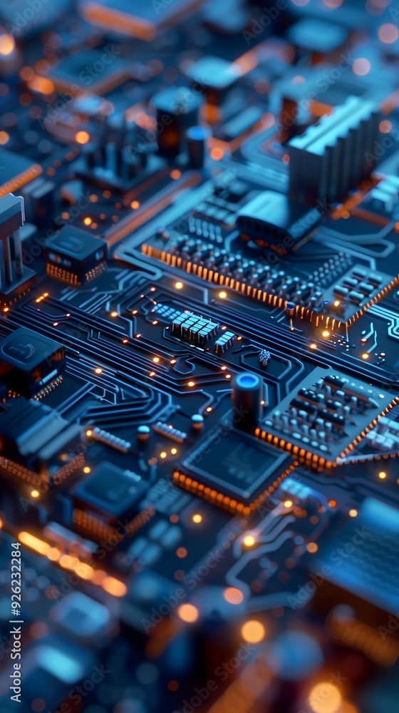 Close Up Image of Electronic Circuitry, UHD Image, Vray Tracing, Light Navy and Sky-Blue, Vibrant Colorscape, Tilt Shift, Realistic, Detailed Rendering Close Up Image of Electronic Circuitry, UHD Image, Vray Tracing, Light Navy and Sky-Blue, Vibrant Colorscape, Tilt Shift, Realistic, Detailed Rendering
