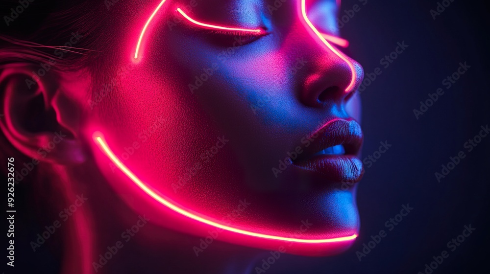 Neon lighting effects with realistic shape designs Neon lighting effects with realistic shape designs