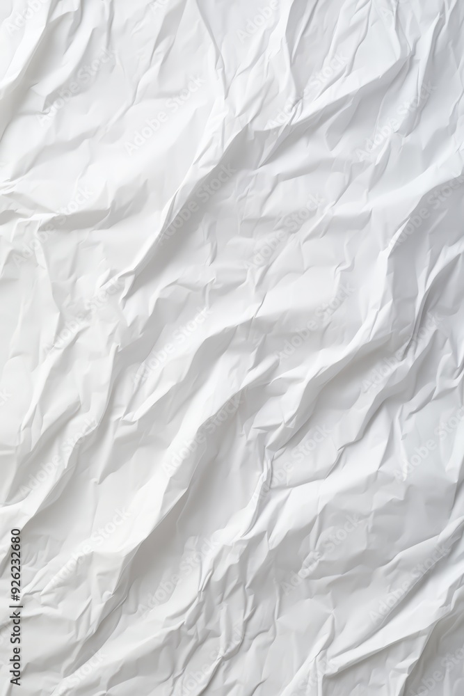 Fototapeta premium White crumpled paper texture background.