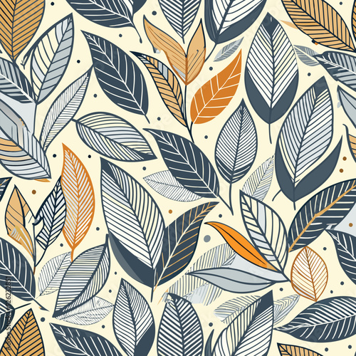 vector abstract leaves pattern wallpaper