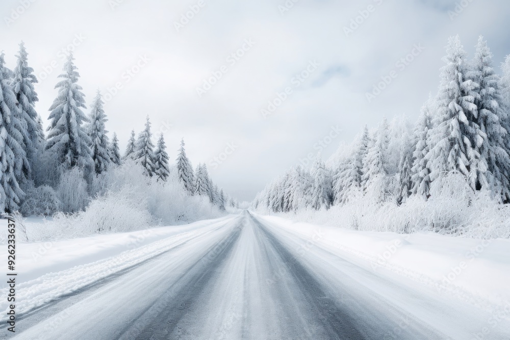 Aesthetic snowy road landscape outdoors highway. Aesthetic snowy road landscape outdoors highway.