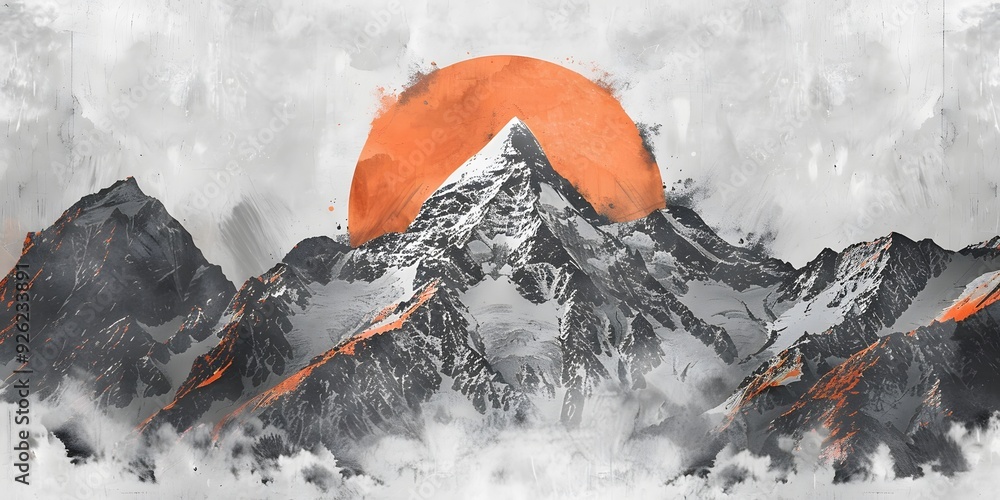 Artistic mountain drawing on paper, Beginner mountain drawing on paper Artistic mountain drawing on paper, Beginner mountain drawing on paper