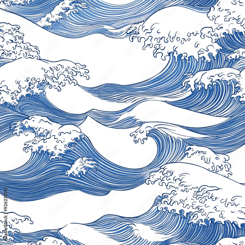 Abstract blue wave pattern with flowing curves and motion Abstract blue wave pattern with flowing curves and motion