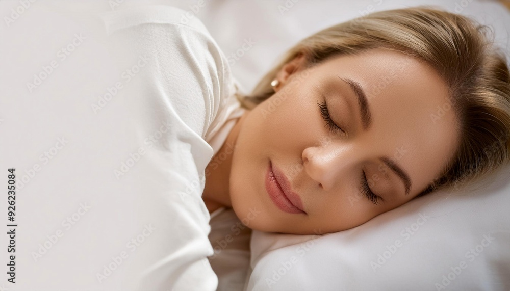 Person sleeping peacefully in bed, symbolizing rest, relaxation, and dreams. Person sleeping peacefully in bed, symbolizing rest, relaxation, and dreams.