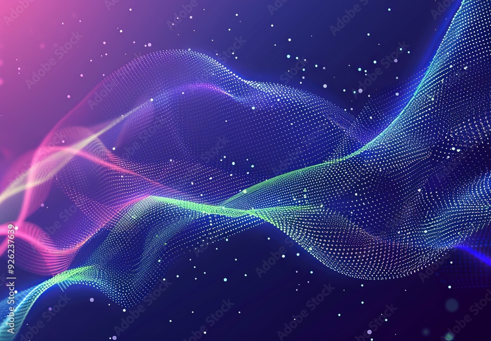 Abstract Background with Gradient Dots and Waves for Digital Design. Abstract Background with Gradient Dots and Waves for Digital Design.