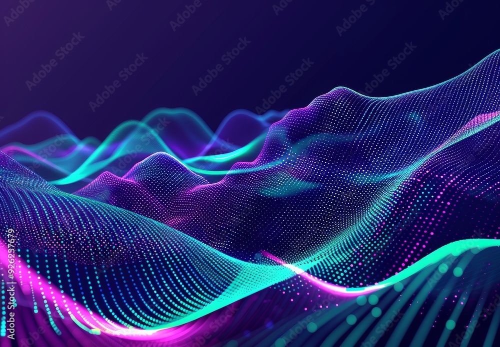 Abstract Gradient Dots and Waves in Purple for Modern Technology Design Abstract Gradient Dots and Waves in Purple for Modern Technology Design