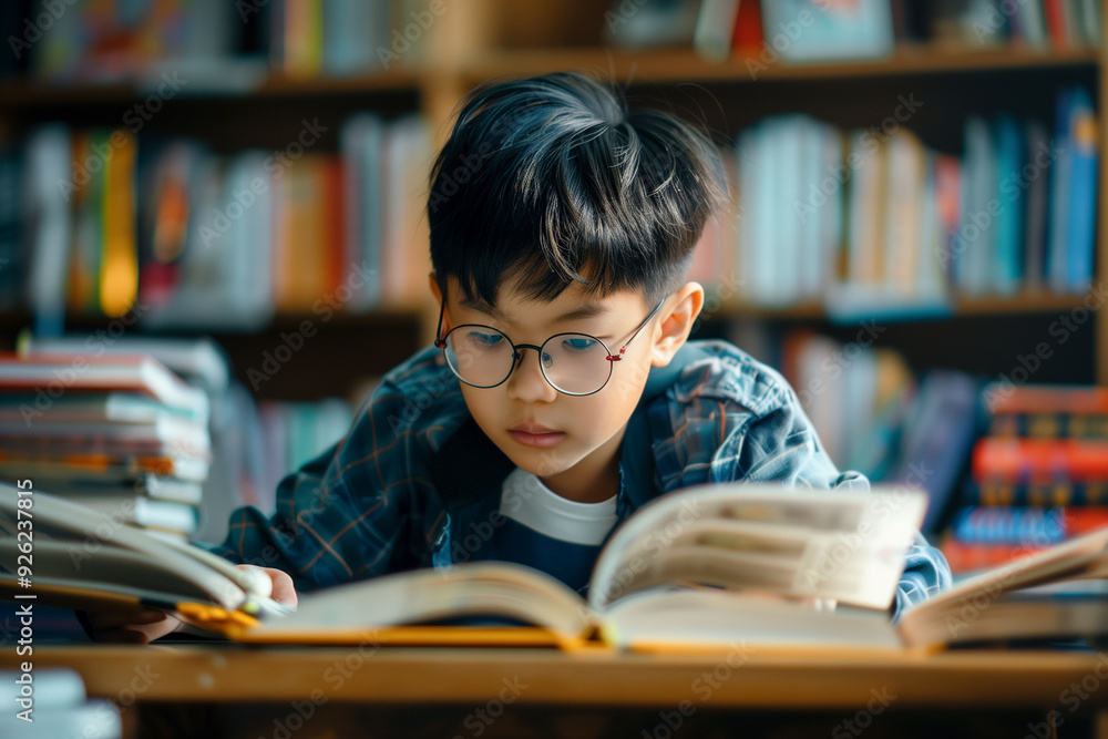 Boy student learning and practice homework. Boy student learning and practice homework.