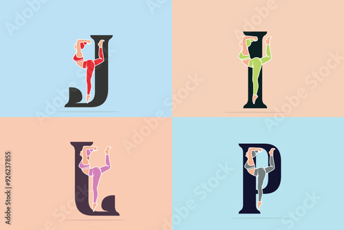 Collections of english Alphabets letter vector design. Creative Letters design. Alphabet vector template.