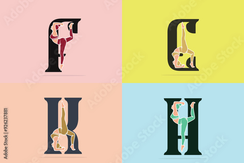 Collections of English Alphabets letter vector design. Creative Letters design. Alphabet vector template.