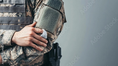 Military Medic Soldier Applying Tourniquet