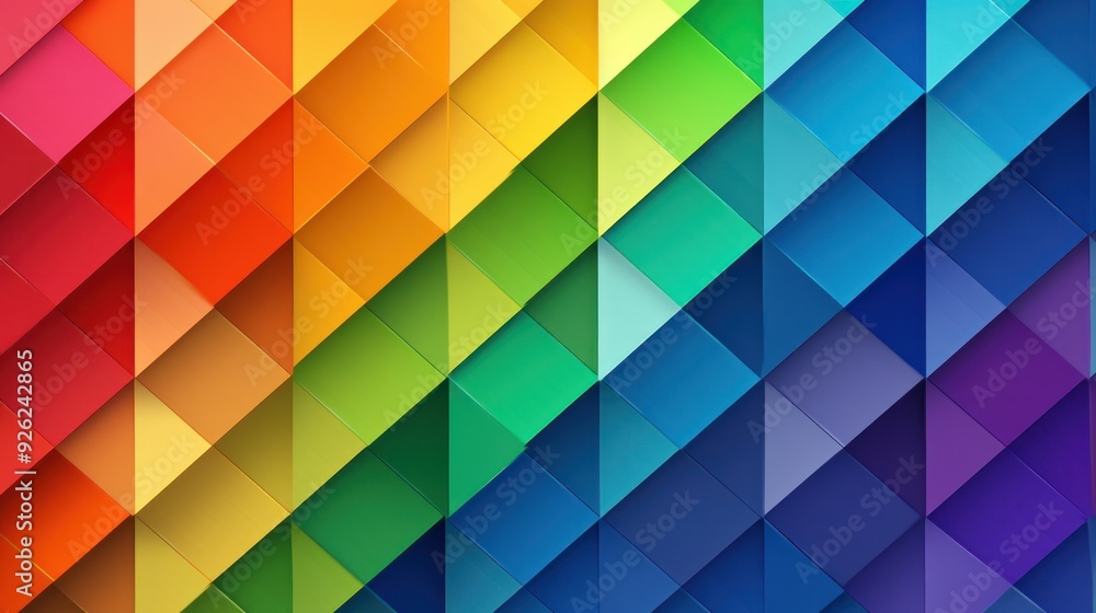 Obraz premium A dynamic and eye-catching backdrop with bright rainbow diagonal stripes running across the image,