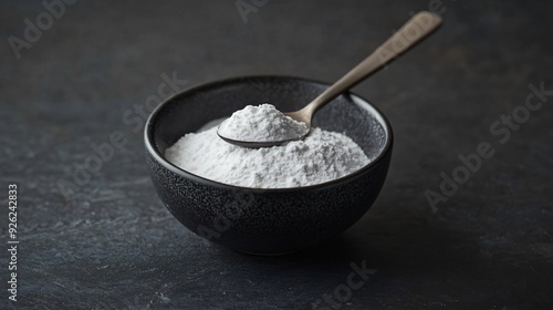Baking Soda Spoon on Dark Table
