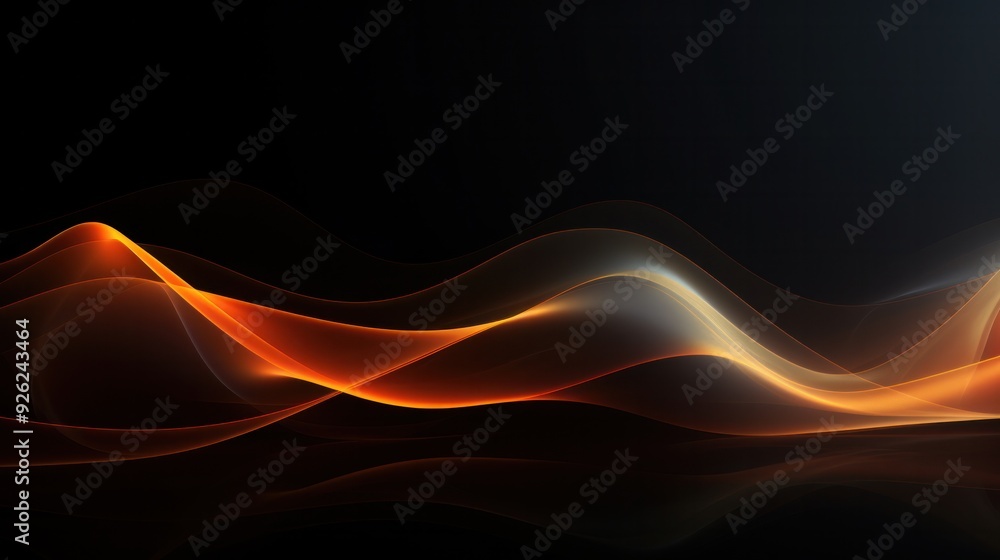 Fototapeta premium A minimalist abstract design of sound waves with flowing curves, gradually dissipating into a blank area