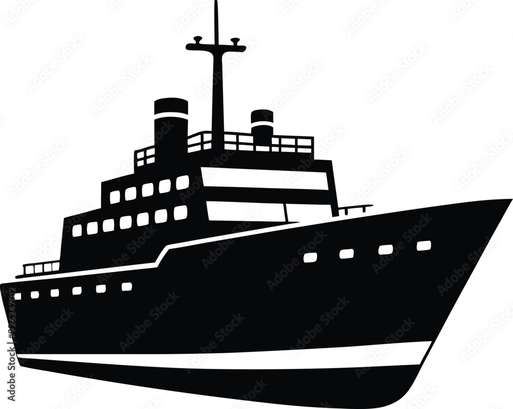Vessel ship silhouette illustration black and white Vessel ship silhouette illustration black and white