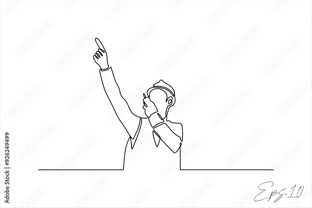 continuous line vector illustration design of architect person continuous line vector illustration design of architect person