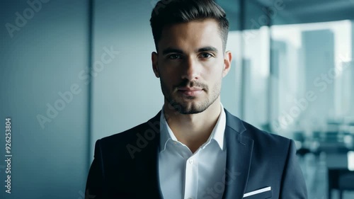 Wallpaper Mural Confident Businessman in Modern Office Setting Torontodigital.ca