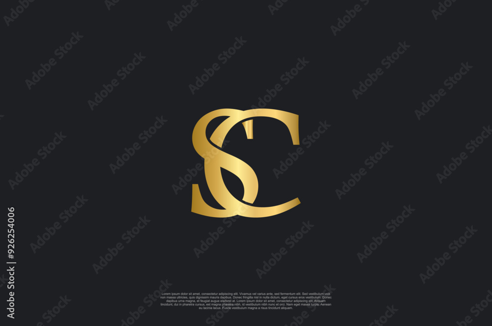 initial letters luxury SC monogram,creative golden logo initial letters luxury SC monogram,creative golden logo