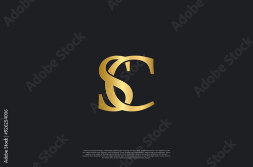 initial letters luxury SC monogram,creative golden logo