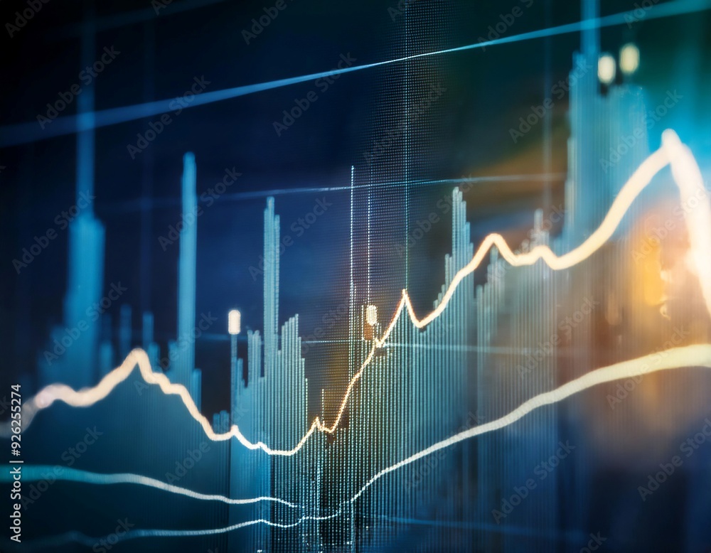 Financial chart with positive gain, symbolizing profit, growth, and economic success. Financial chart with positive gain, symbolizing profit, growth, and economic success.