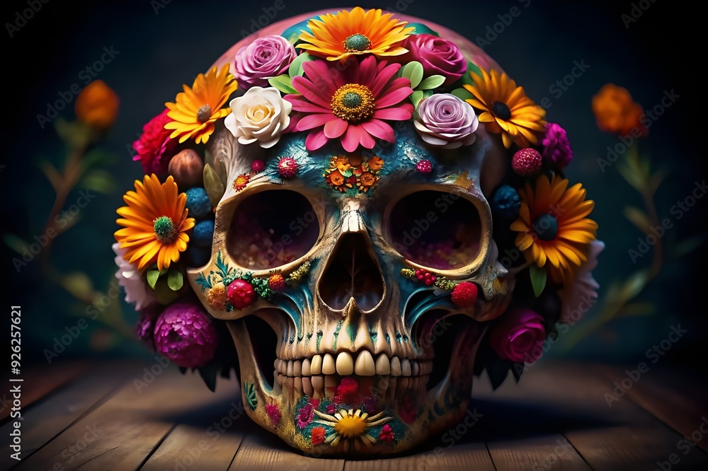 Skull Floral with flowers Skull Floral with flowers